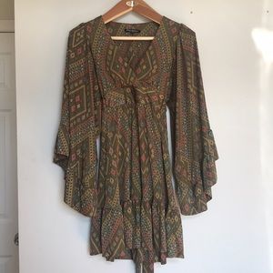 Betsy Johnson Boho Dress With Bell Sleeves 6